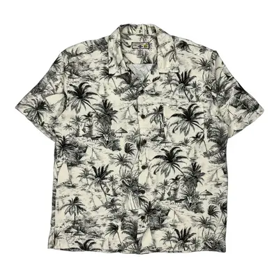 Caribbean Joe Hawaiian Shirt - XL Cream Viscose