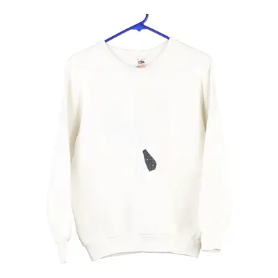 Fruit Of The Loom Sweater Vest - Medium White Cotton Blend