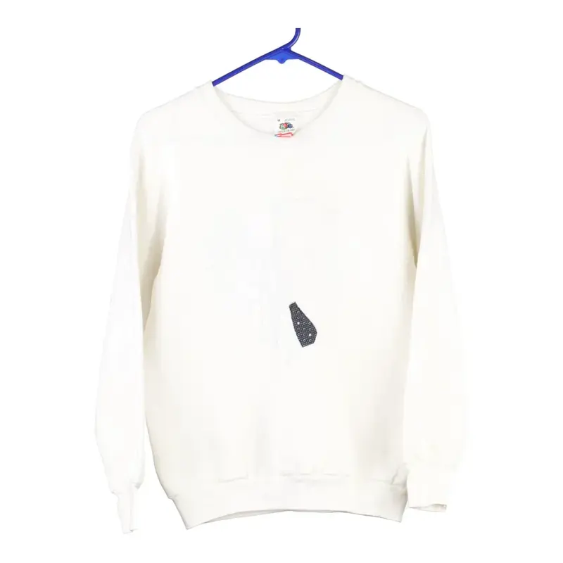 Fruit Of The Loom Sweater Vest - Medium White Cotton Blend