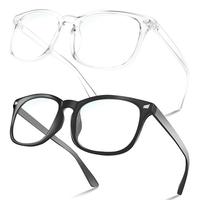Computer Gaming Glasses,2 Pack, Simple Eyeglasses for Men and Women, Blu-Ray Glasses for men women Gifts, Anti Eyestrain & UV...