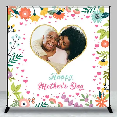 Custom Photo Colorful Floral Mothers Day Backdrop - Aperturee
