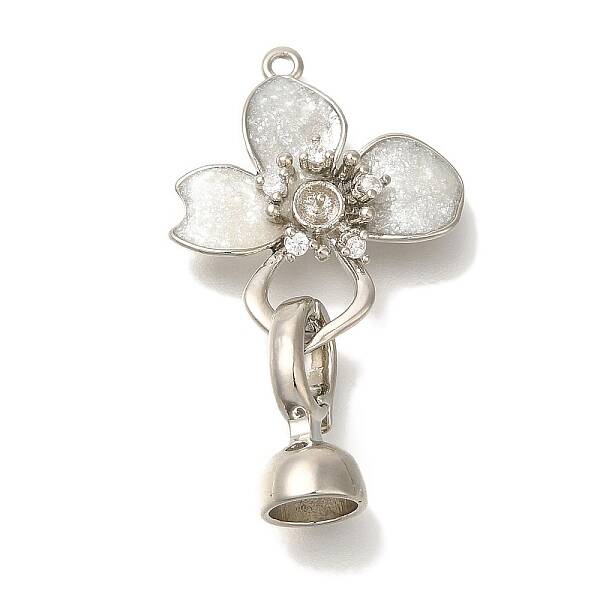 Brass Micro Pave Clear Cubic Zirconia Fold Over Clasps