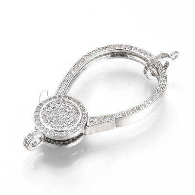 Brass Micro Pave Cubic Zirconia Lobster Claw Clasps