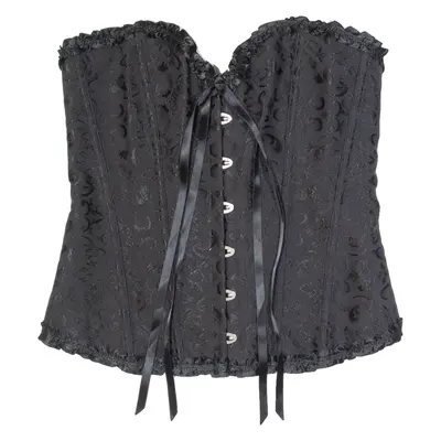 Womens Corset Black Sleeveless Paisley M