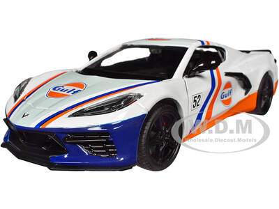 2020 Chevrolet Corvette C8 52 White and Light Blue with Stripes \