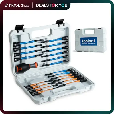 toolant Extra Long SAE/Metric Magnetic Nut Driver Set with Replacement Handle, 21pcs