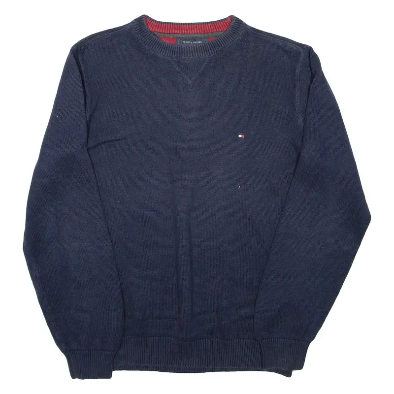 TOMMY HILFIGER Womens Jumper Blue Tight Knit L