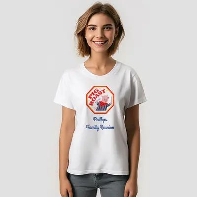 Funny Pig Roast Family Reunion Custom T-Shirt