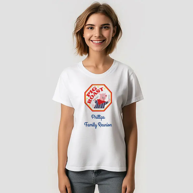 Funny Pig Roast Family Reunion Custom T-Shirt