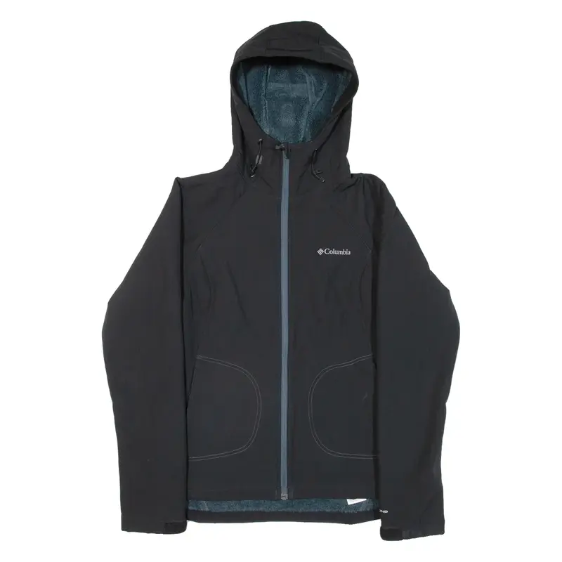 COLUMBIA Fleece Lined Womens Shell Jacket Black Hooded M