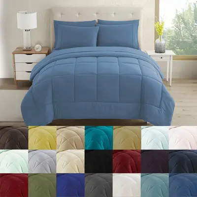 Sweet Home Collection 7-PC Complete Luxury Bed-In-A-Bag Set, Solid Super Soft Reversible Comforter and Sheet Set