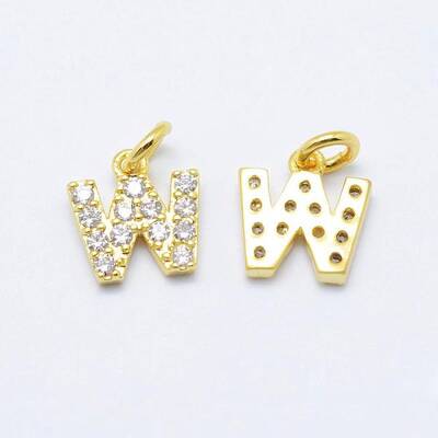 Brass Micro Pave Grade AAA Cubic Zirconia Charms