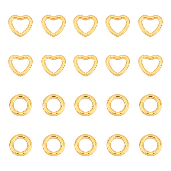 20Pcs 2 Style 304 Stainless Steel Linking Ring