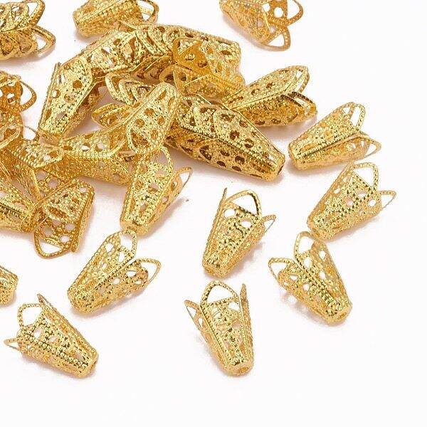 Golden Iron Flower Bead Caps