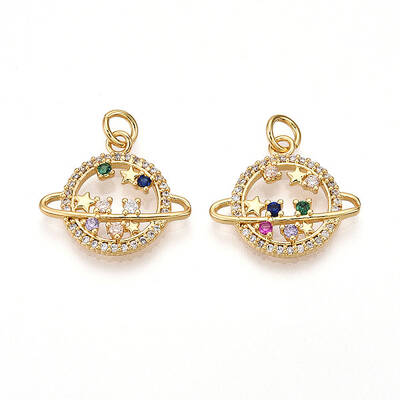 Brass Micro Pave Cubic Zirconia Pendants