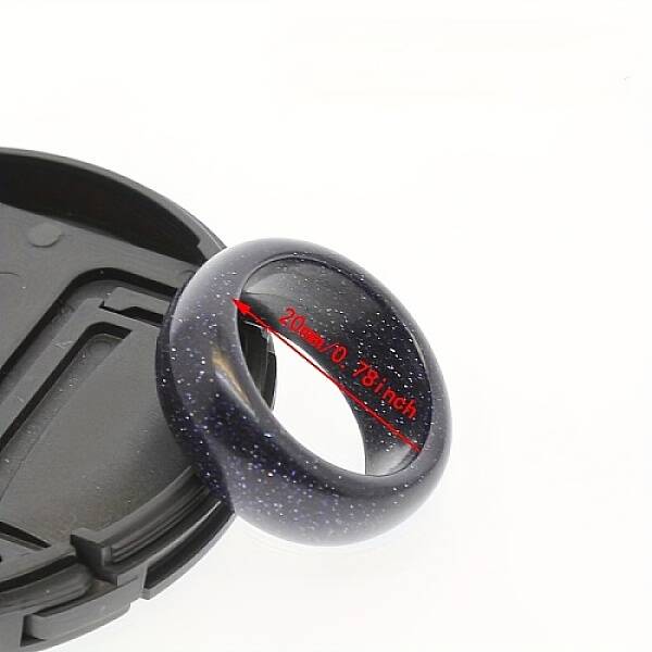 Synthetic Blue Goldstone Plain Band Rings