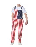 Yuanbang 4th of July American Flag Overalls for Mens Womens Christmas Coveralls Romper Gifts for Couples Casual Menswear Deni...