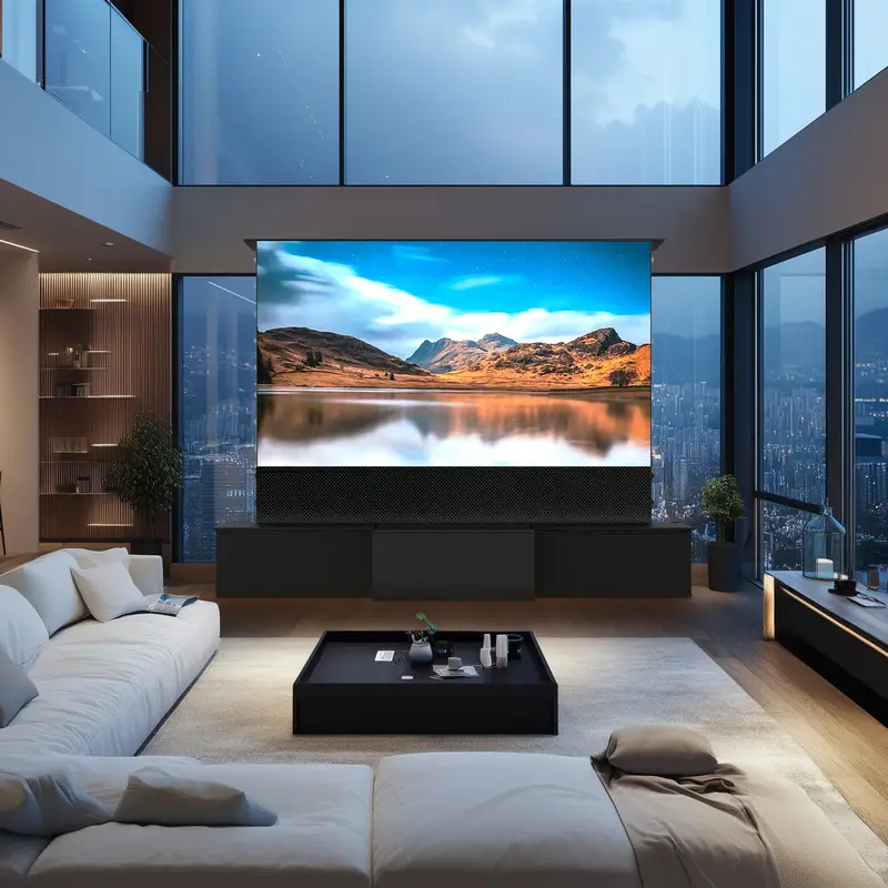 100-120 Shore Black Motorized Laser TV Flat Pack Cabinet