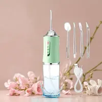 Rechargeable Electric Flosser and Plaque Cleaner with 4 Nozzles – Portable Teeth Cleaning Device for Men and Women, Ideal f...