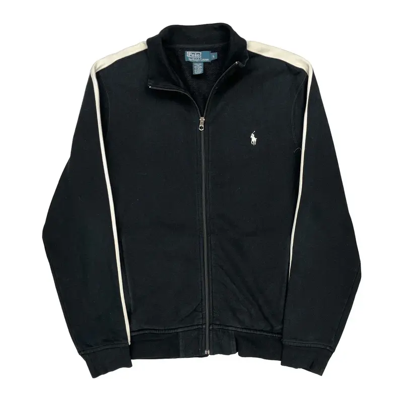 Polo By Ralph Lauren Zip Up - Large Black Cotton Blend