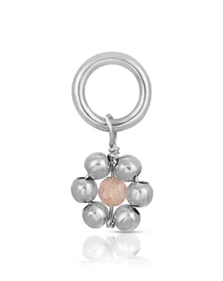 Flowercita October Pink Opal Charm | Metal Color: Silver