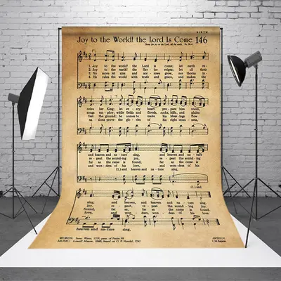 Aperturee Retro Yellow Staff Note Holy Bible Text Backdrop | Wall Backdrop For Party | Party Backdrop Decorations | Custom Ba...
