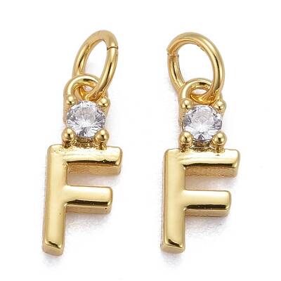 Brass Micro Pave Clear Cubic Zirconia Pendants