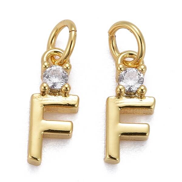 Brass Micro Pave Clear Cubic Zirconia Pendants