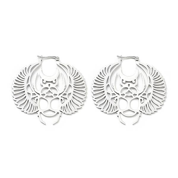 Non-Tarnish 304 Stainless Steel Bat Hoop Earrings for Women