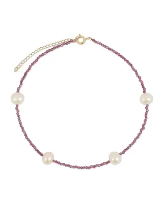 Grady Anklet - Multiple Colors | Metal Color: Gold | Gemstone: Ruby