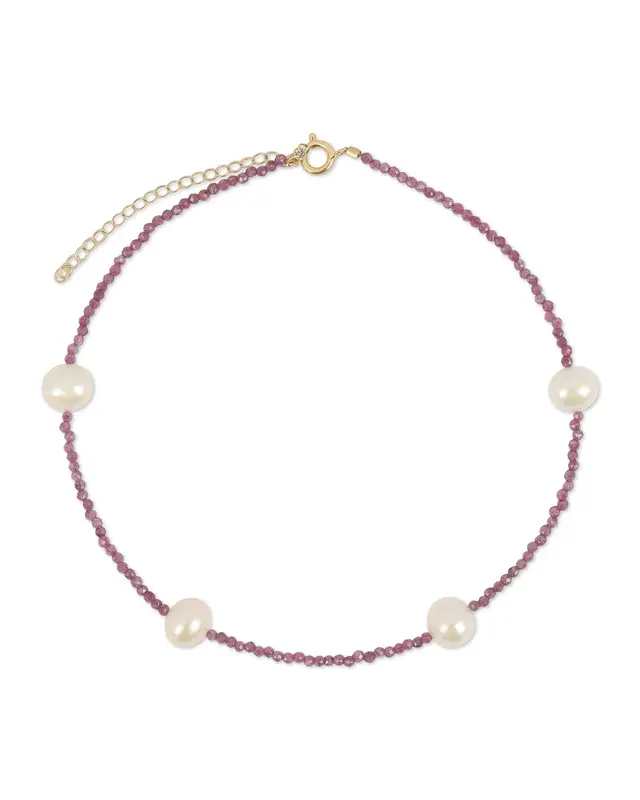 Grady Anklet - Multiple Colors | Metal Color: Gold | Gemstone: Ruby