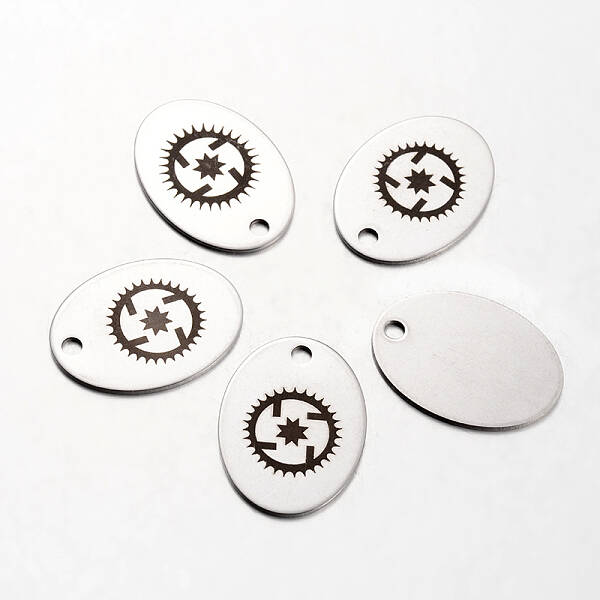 Non-Tarnish Spray Painted 201 Stainless Steel Steampunk Pendants