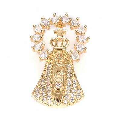 Brass Micro Pave Clear Cubic Zirconia Pendants
