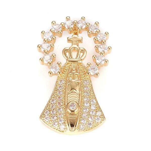 Brass Micro Pave Clear Cubic Zirconia Pendants