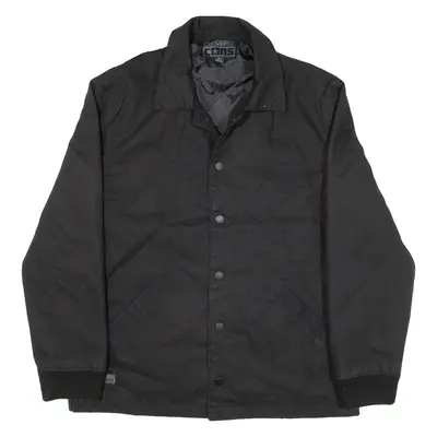 CONVERSE Quilted Lined Mens Coach Jacket Black L
