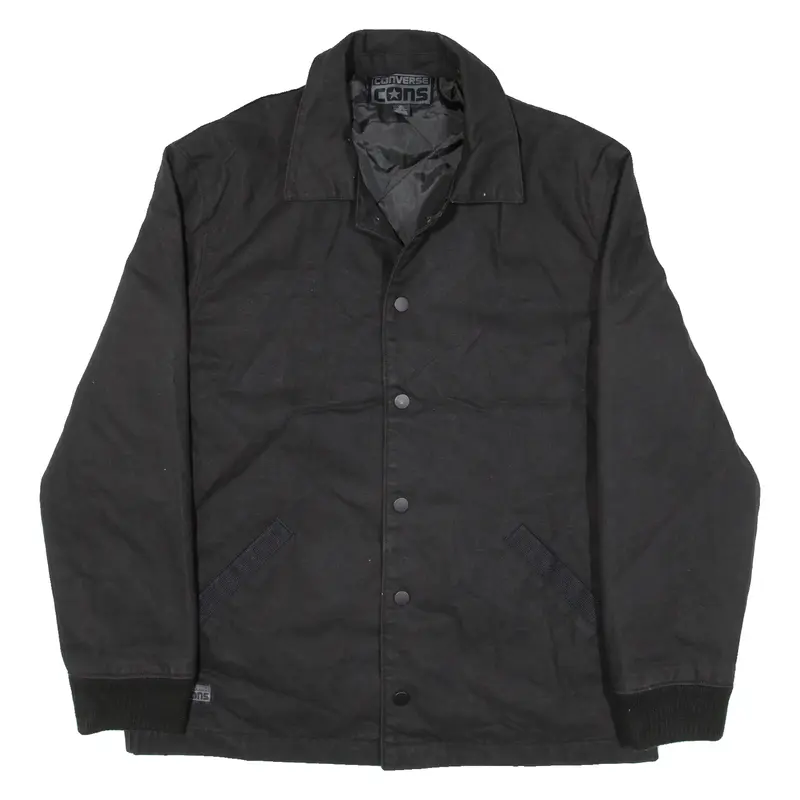 CONVERSE Quilted Lined Mens Coach Jacket Black L