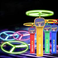 Flying Saucer Launcher, 7pcs/set Reusable Portable Colorful Light Flying Saucer Toy, Decompression Toy, Outdoor Play Toy f...