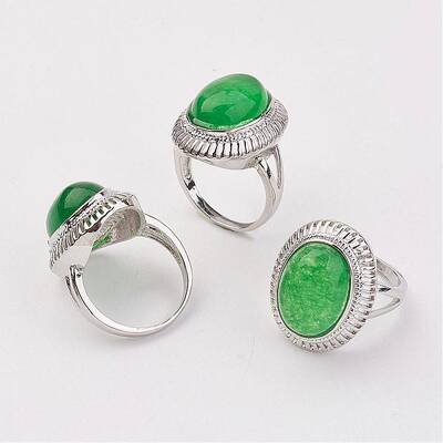Dyed Natural Malaysia Jade Finger Rings