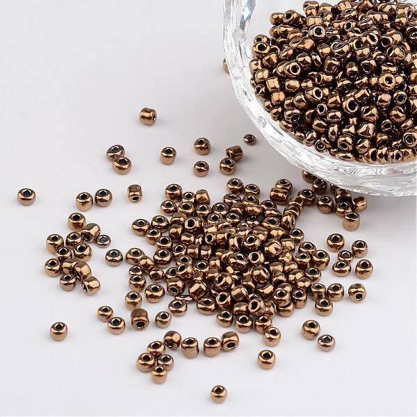 8/0 Electroplated Metallic Colours Round Glass Seed Beads