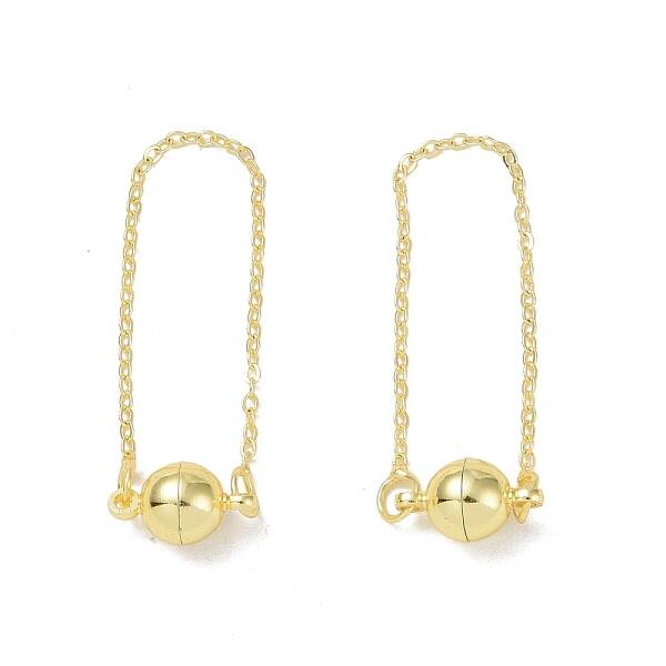 Brass Magnetic Clasp with Cable Safety Chain