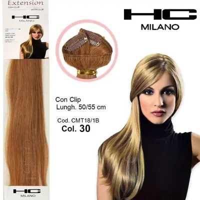 Hc milano extension 3 clips no remy width 14-16cm length 50cm col.30