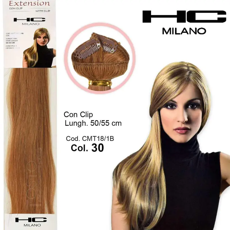 Hc milano extension 3 clips no remy width 14-16cm length 50cm col.30