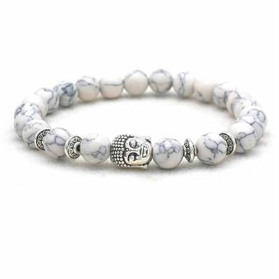 Volcano Stone Buddha Head Elastic Yoga Bracelet DIY Agate Buddha Bead Bracelet
