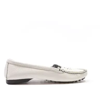 VENICE Loafer Shoes White Leather Womens UK 5