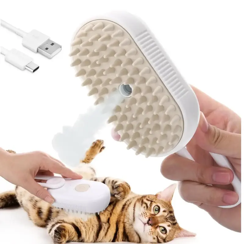 Pet Bath Brush, Cat Bath Massage Brush, Silicone Pet Bath Brush, Cat Steam Brush for Shedding, Cats Dogs Shower Massage Groo...