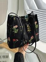 Women's Elegant Floral Fabric Shoulder Bag, Summer Trendy Large Capacity Tote Bag, Chic Spring All-match Shoulder Bag for Dai...