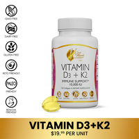 Coco March Vitamin D3 + K2 Dietary Supplement, 120 Softgel Capsules Healthcare Fitness