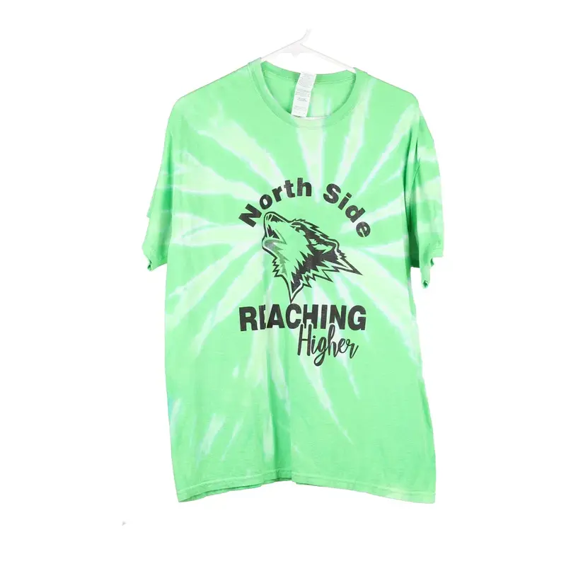 North Side Reaching Higher Gildan Tie-Dye T-Shirt - Large Green Cotton