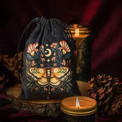 Velvet Tarot Bag, 1 Count Exquisite Butterfly Printed Dice Tarot Card Bag, Multifunctional Bag for Home Dormitory Office Scho...