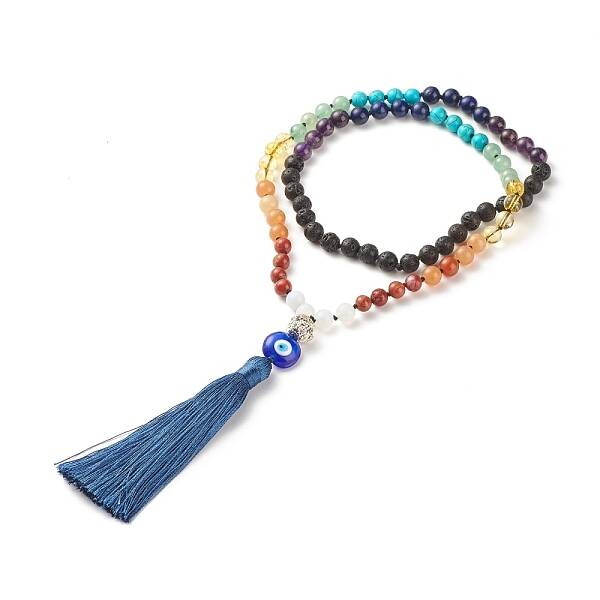 Gemstone Mala Beads Necklace